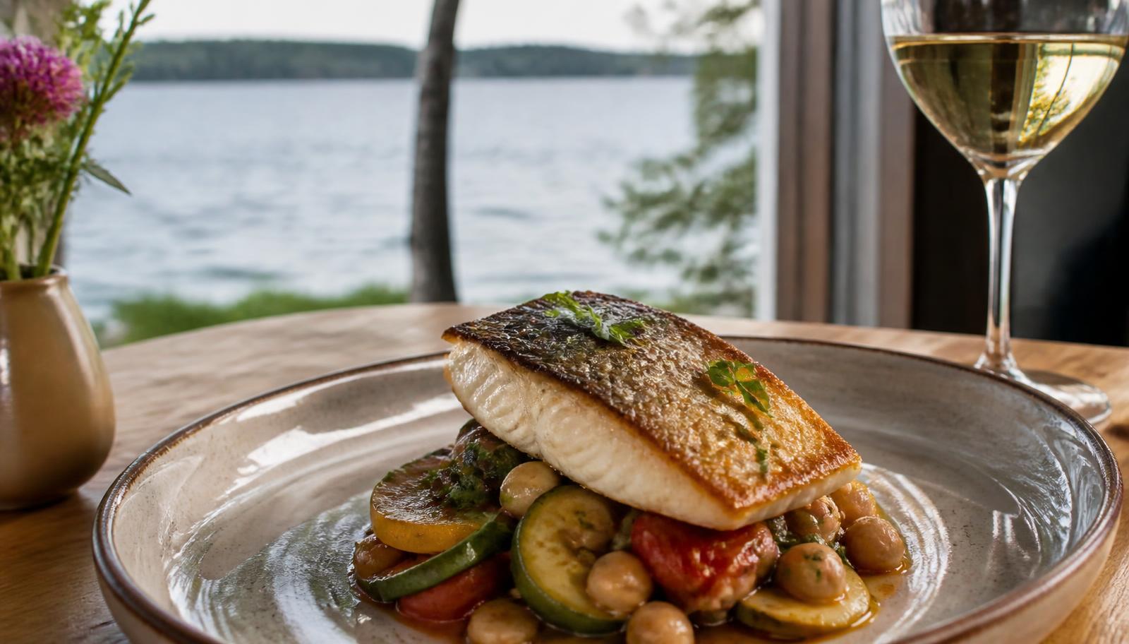 Lakefront dining